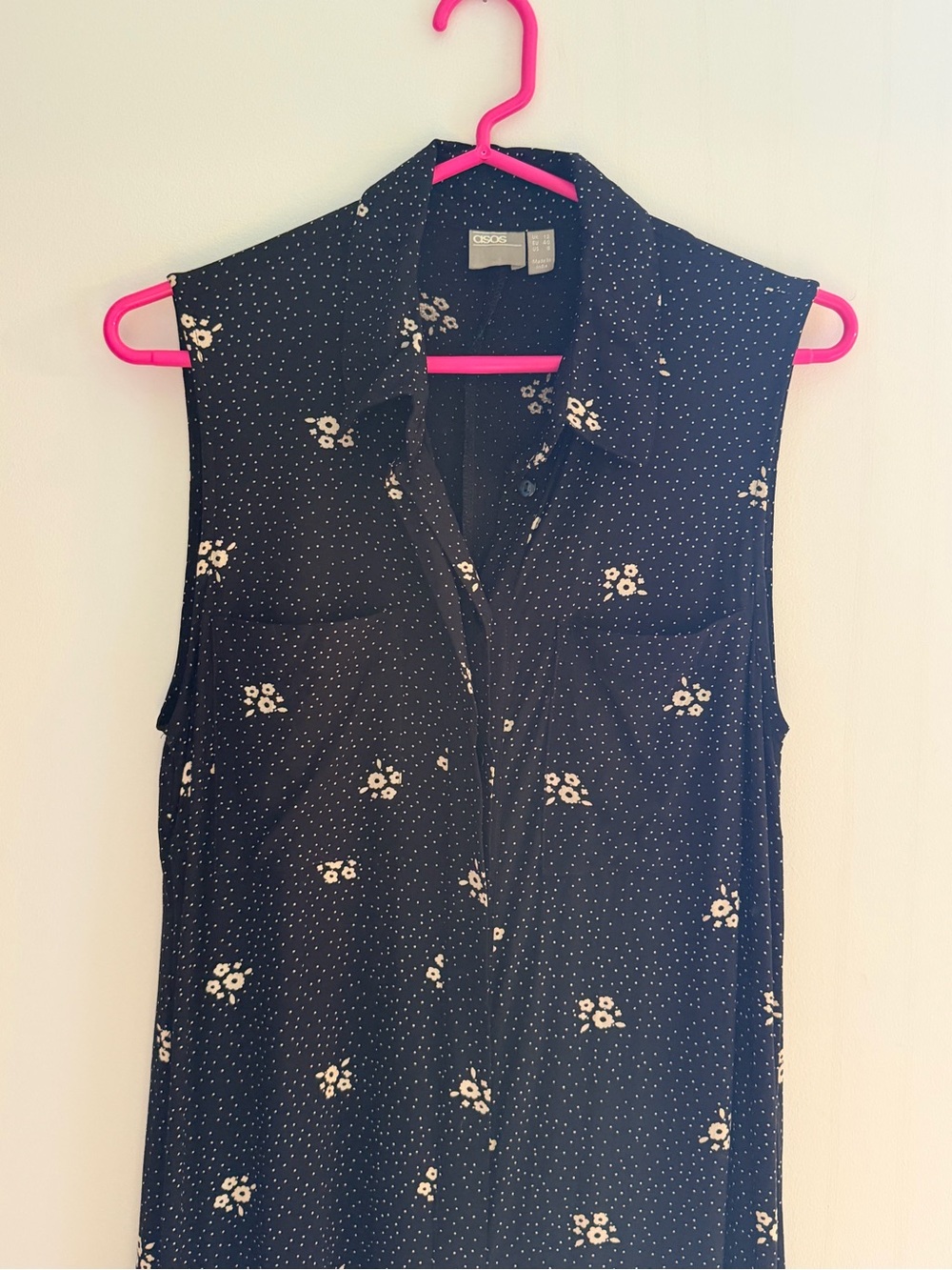 ASOS Sleeveless Black Floral Romper - Black & White